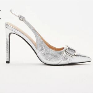 NIB Shoe Dazzle Pumps GiGi Silver Size 9